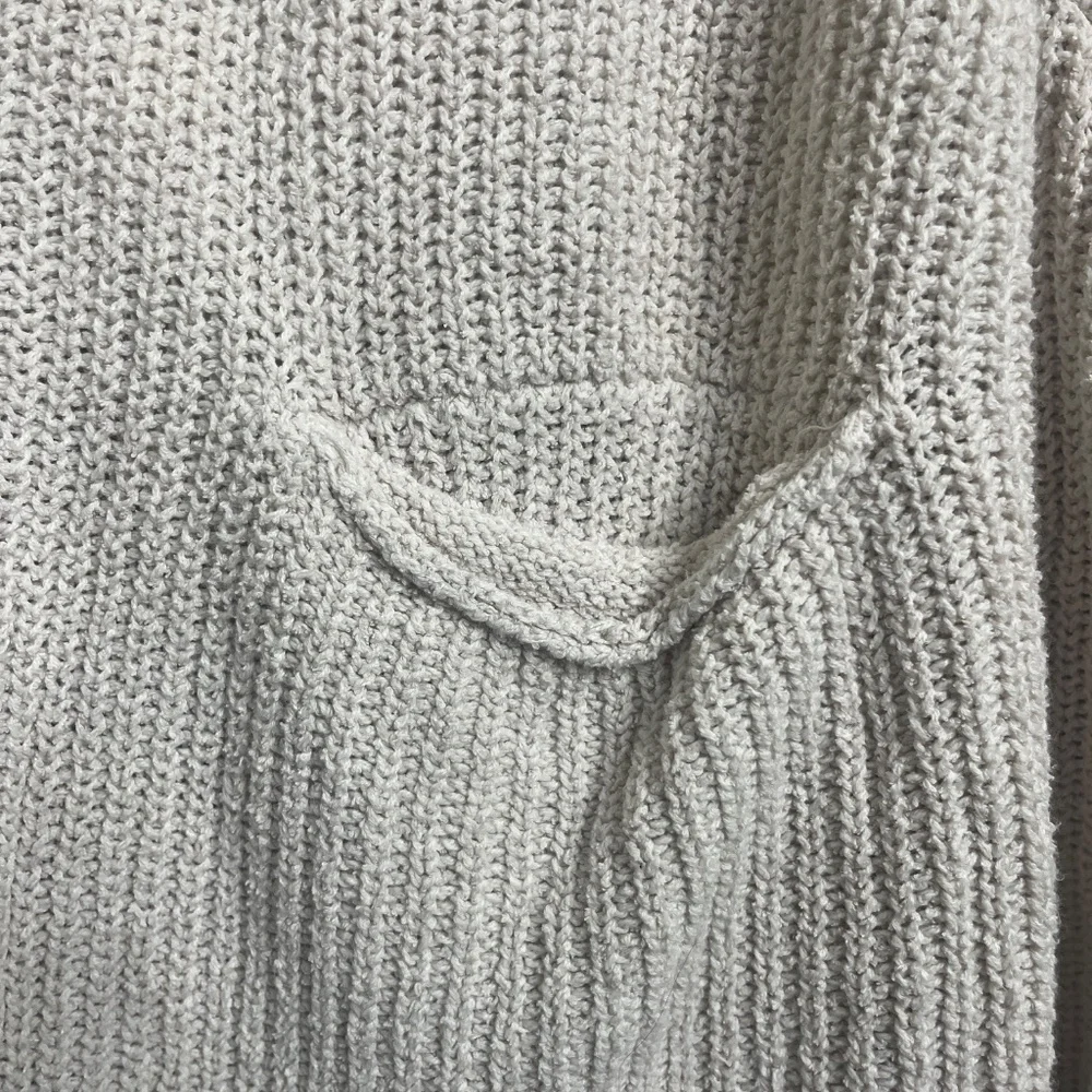 Free People Hooded Knit Cardigan Cream Open Front Draped Sweater Size M/L - Picture 9 of 10